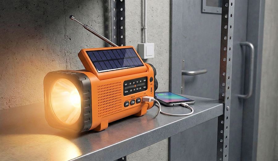 פנס-רדיו נטען (AM/FM) ייעודי לממ