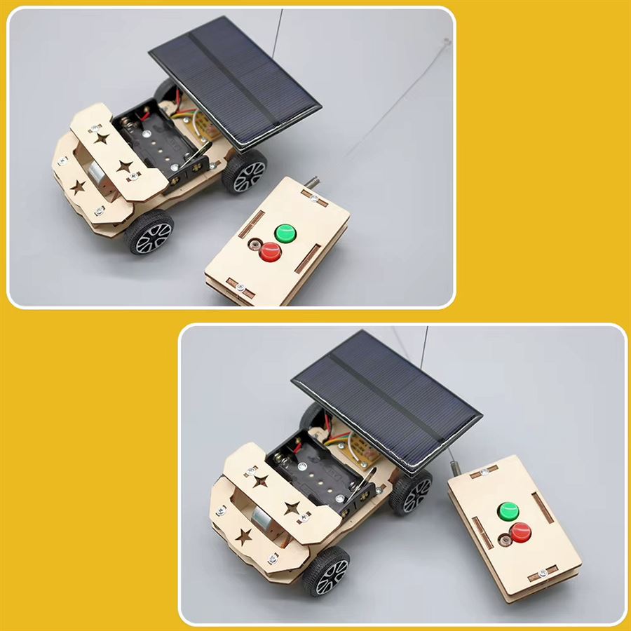 קיט מכונית סולארית שמש לבניה עצמיצ עם שלט אלחוטי